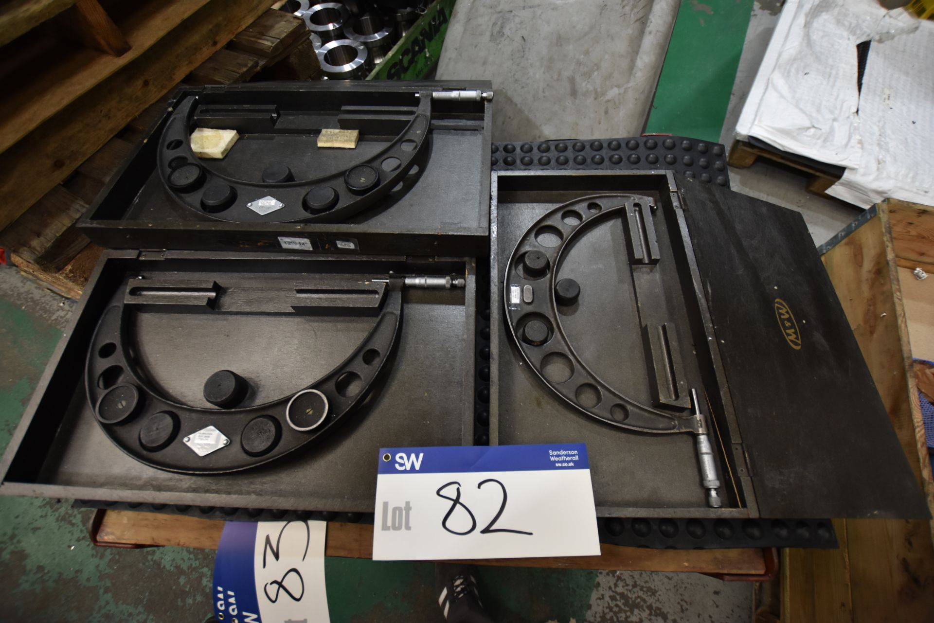 Three Imperial Micrometers, each in timber box