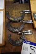 Six Imperial Micrometers