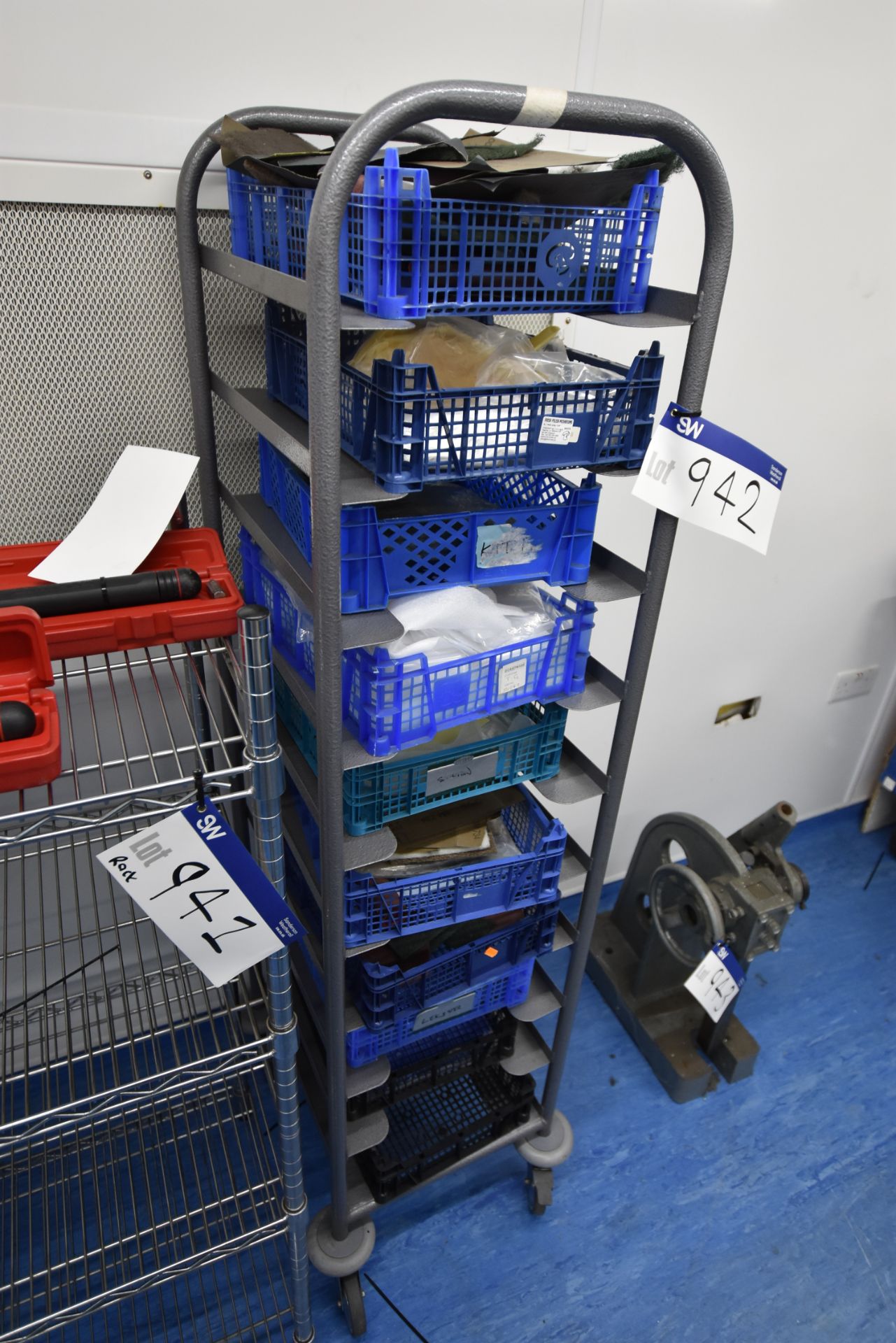 Ten-Tier Trolley, with boxes, contents excluded