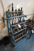 Steel Rack, with contents, including tool holders