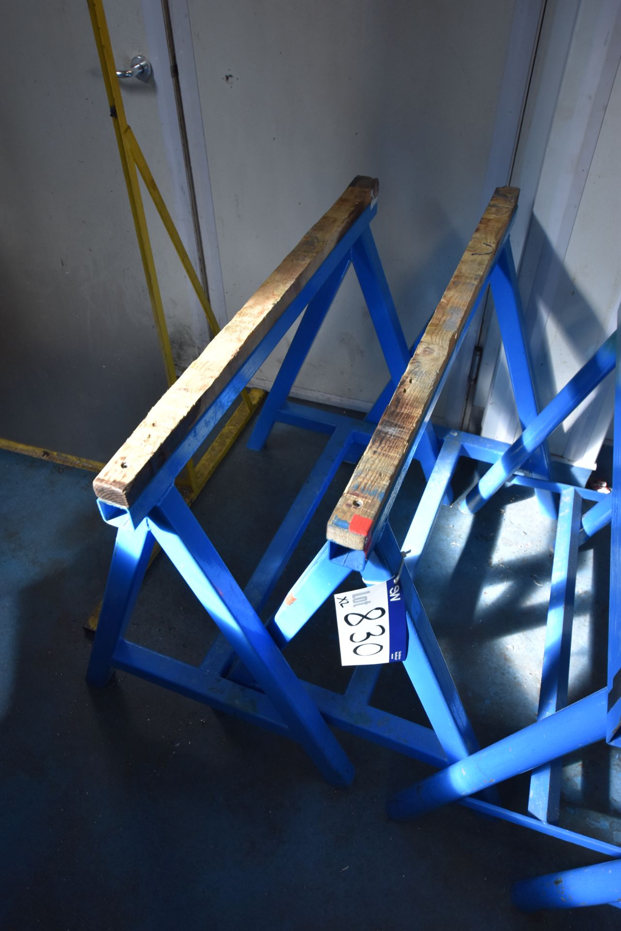 Two Steel Framed Trestles, each approx. 1m x 870mm