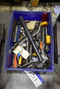 Plastic Box, with contents, including drills and m