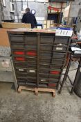 Multi-Compartment Steel Cabinet, with contents, in