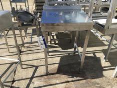 Stainless Steel Writing Station, approx. 690mm x 640mm x 1000mm high, £30 lift out charge