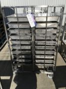 Stainless Steel Trolley, with stainless steel trays, 20 tier with 20 stainless steel trays,