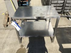 Stainless Steel Table, with under shelf, approx. 920mm x 610mm x 800mm high, £30 lift out charge