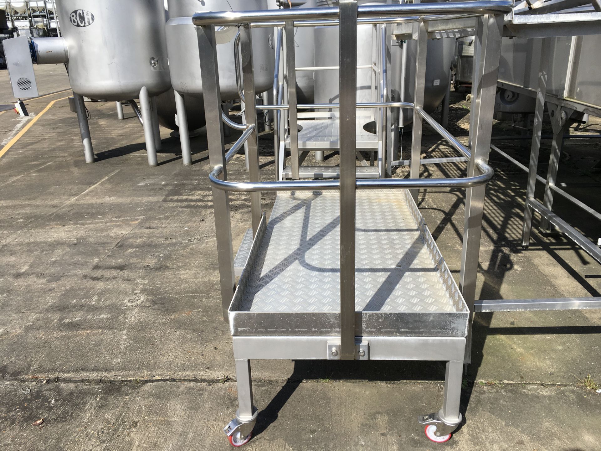 Mobile Stainless Steel Platform, approx. 1800mm long x 1200mm wide x 1650mm high, £50 lift out - Image 2 of 2