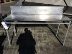 Stainless Steel Table, on metal frame, approx. 1780mm x 610mm x 900mm high, 250mm back upstand, £