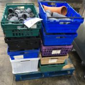 Nine Plastic Crates, with pipes and valves, £30 lift out charge