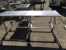 Stainless Steel Table, approx. 2400m x 760mm x 810mm high, £20 lift out charge