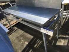 Stainless Steel Table, on metal frame, approx. 1780mm x 610mm x 900mm high, 250mm back upstand, £