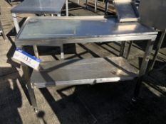 Stainless Steel Table, with shelf underneath, approx. 1200mm x 600mm x 880mm high, £20 lift out