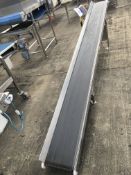 Tong Engineering PU Belt Conveyor, approx. 290mm wide belt, 1000mm high x 3500mm high, £30 lift