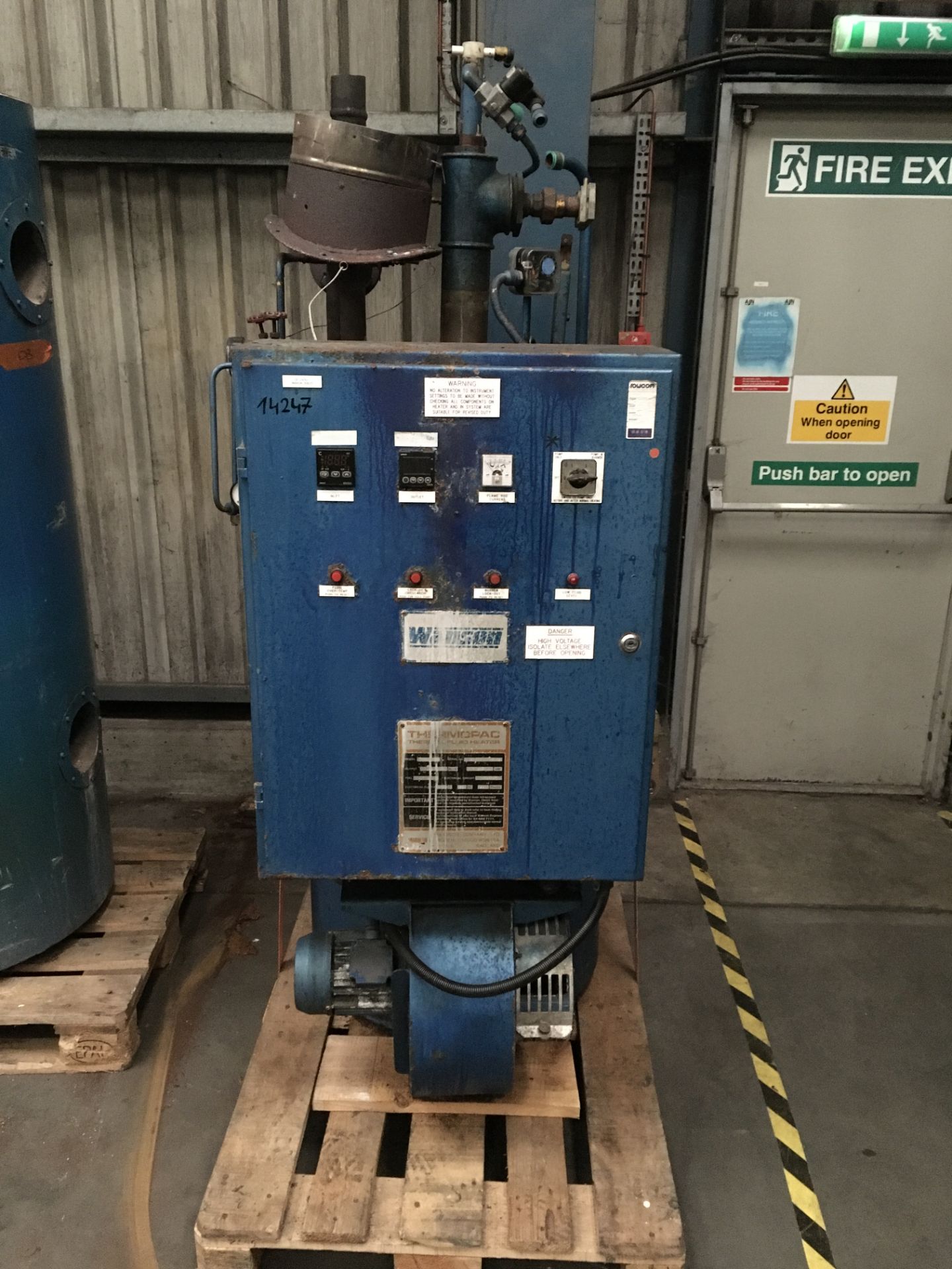 Wanson Gas-Fired Thermo Fluid Heater, approx. 1100mm long x 800mm wide x 1900mm high, £50 lift out