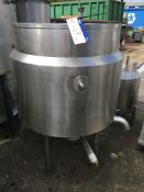 Fairfield Hitec, Stainless Steel Jacketed Vessel, 400 litre cap, bottom discharge approx. 1200mm x