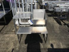 Stainless Steel Table, approx. 600mm x 600mm x 780mm high, stainless steel bench 920mm x 380mm x