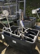 Mobile plastic Trolley, including four mobile stainless-steel platforms, four stainless steel