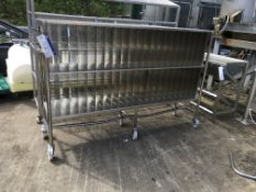 Mobile Stainless Steel Sorting Station, approx. 2200mm x 550mm x 1500mm high