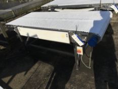 Intralox type Belt Conveyor, on stainless steel frame, approx. 875mm wide belt x 2200mm long, £50