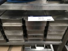 26 Stainless Steel Lidded Boxes, with perforated base, each approx. 420mm x 180mm x 60mm deep, £30