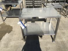 Stainless Steel Table, with under shelf, approx. 920mm x 610mm x 810mm high, £30 lift out charge