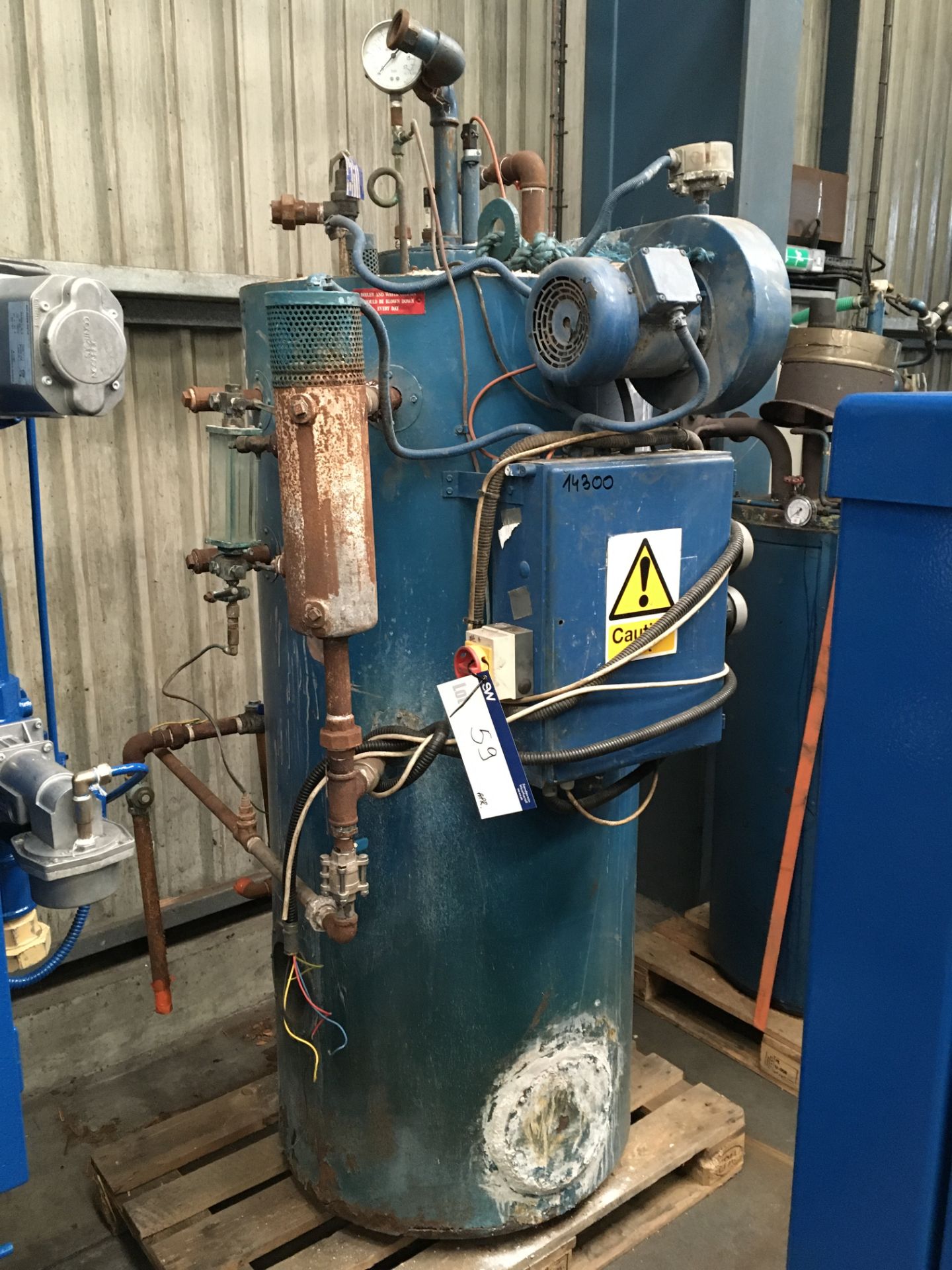 Fulton B5346 Gas -Fired Steam Boiler, approx. 1300mm long x 1000mm wide x 2200mm high, £50 lift