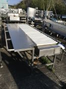 Drives Roller Conveyor, with sorting area, approx. 360mm wide roller, 3300mm long x 1400mm wide x