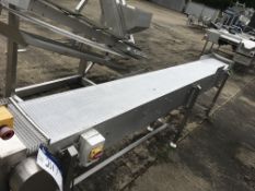 Arnott White Intralox Type Belt Conveyor, approx. 300mm wide on belt, 850mm high x 3400mm long, £