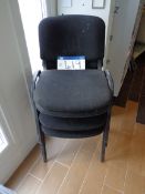 Three Black Fabric Side Chairs