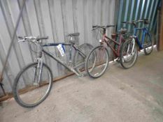 Three Mountain bikes