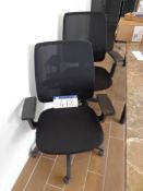 Two Black Fabric Swivel Chairs