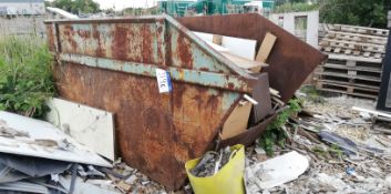 Metal Skip and contatnts of Waste Wood, MDF & Chipboard