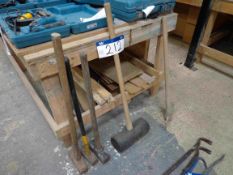 Three Sledge Hammers, Paving Mallet and Pick Axe