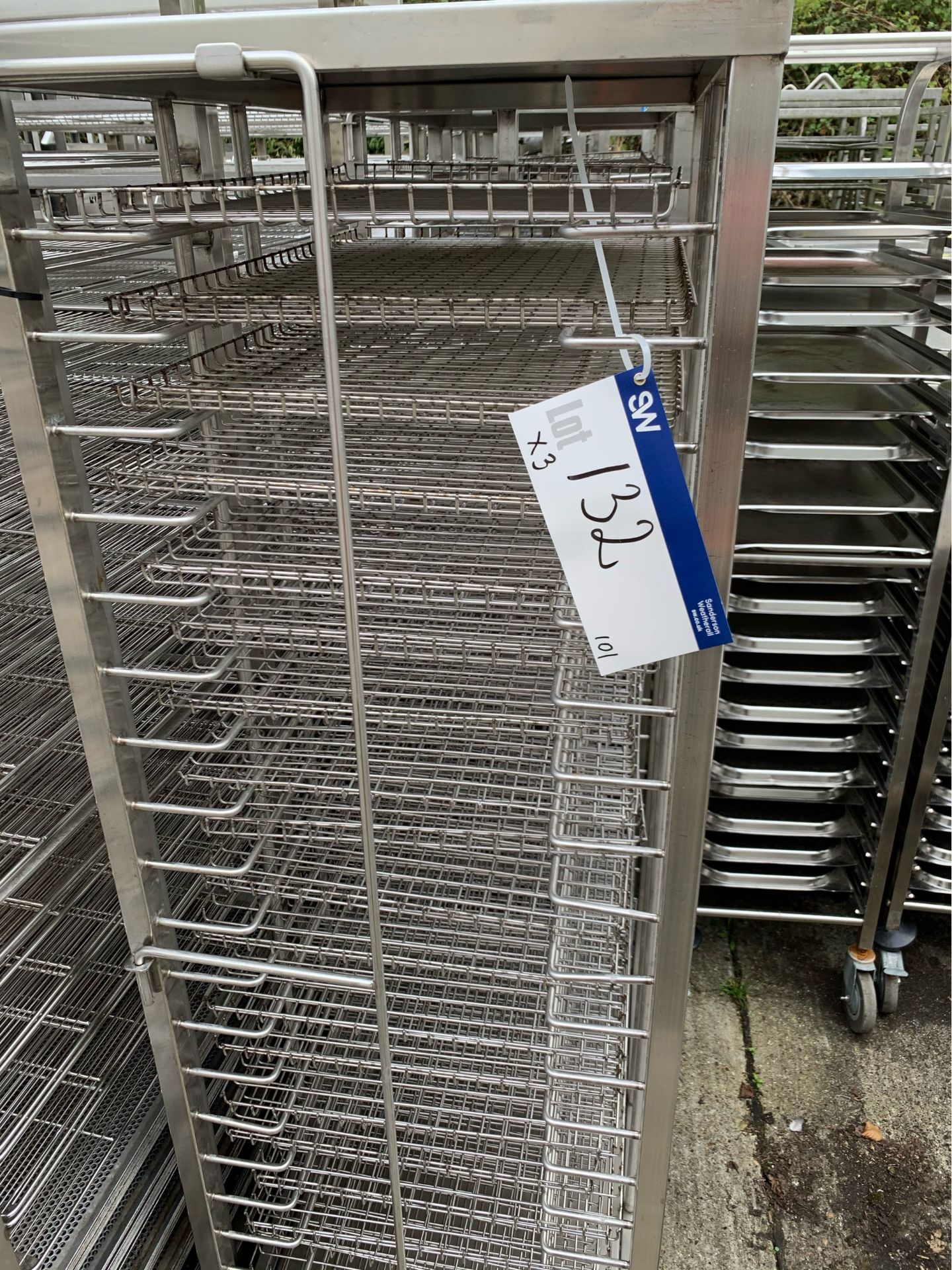 Three Mobile 20 Shelf Racks & Trays , serial no. N - Image 2 of 3