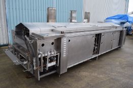 JBT Stein Natural Gas Fryer, with hydraulic canopy