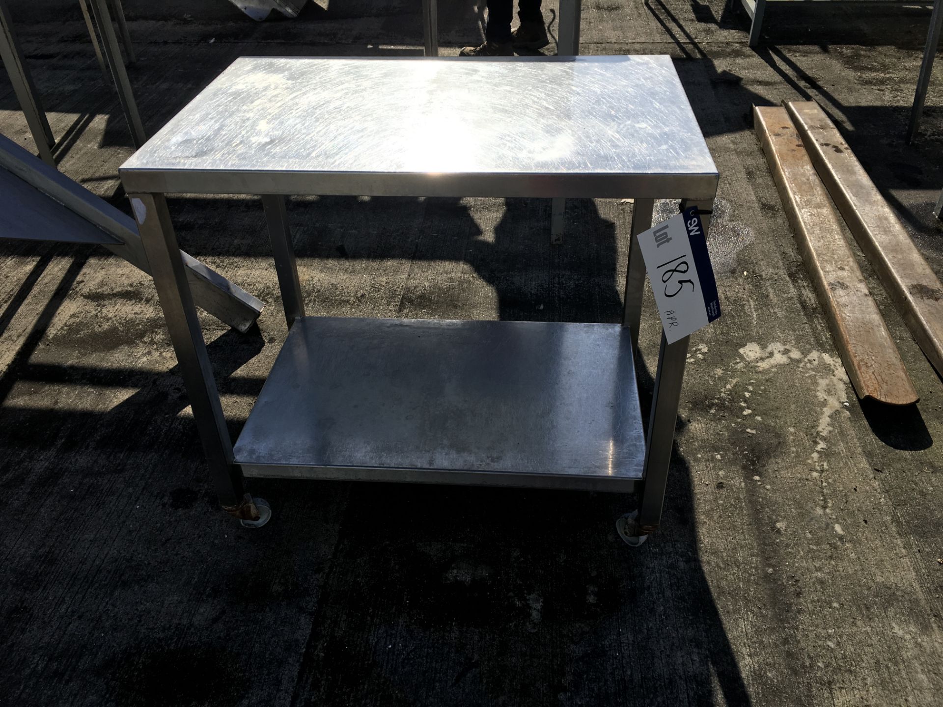 Mobile Stainless Steel Table , serial no. N/A, pla