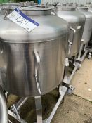 Five Mobile Stainless Steel Holding Tanks, with bo