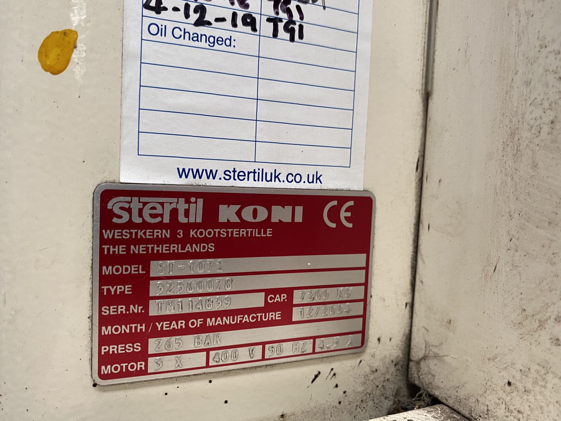 SIX Stertil Koni ST-1072 7200KG COMMERCIAL VEHICLE LIFTING COLUMNS, serial no. TH114896, year of - Image 5 of 7