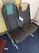 Two Fabric/ Leather Effect Upholstered Executive Coach Seats