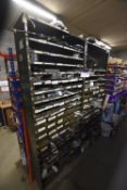 Double Bay Steel Rack, with drawers and contents i