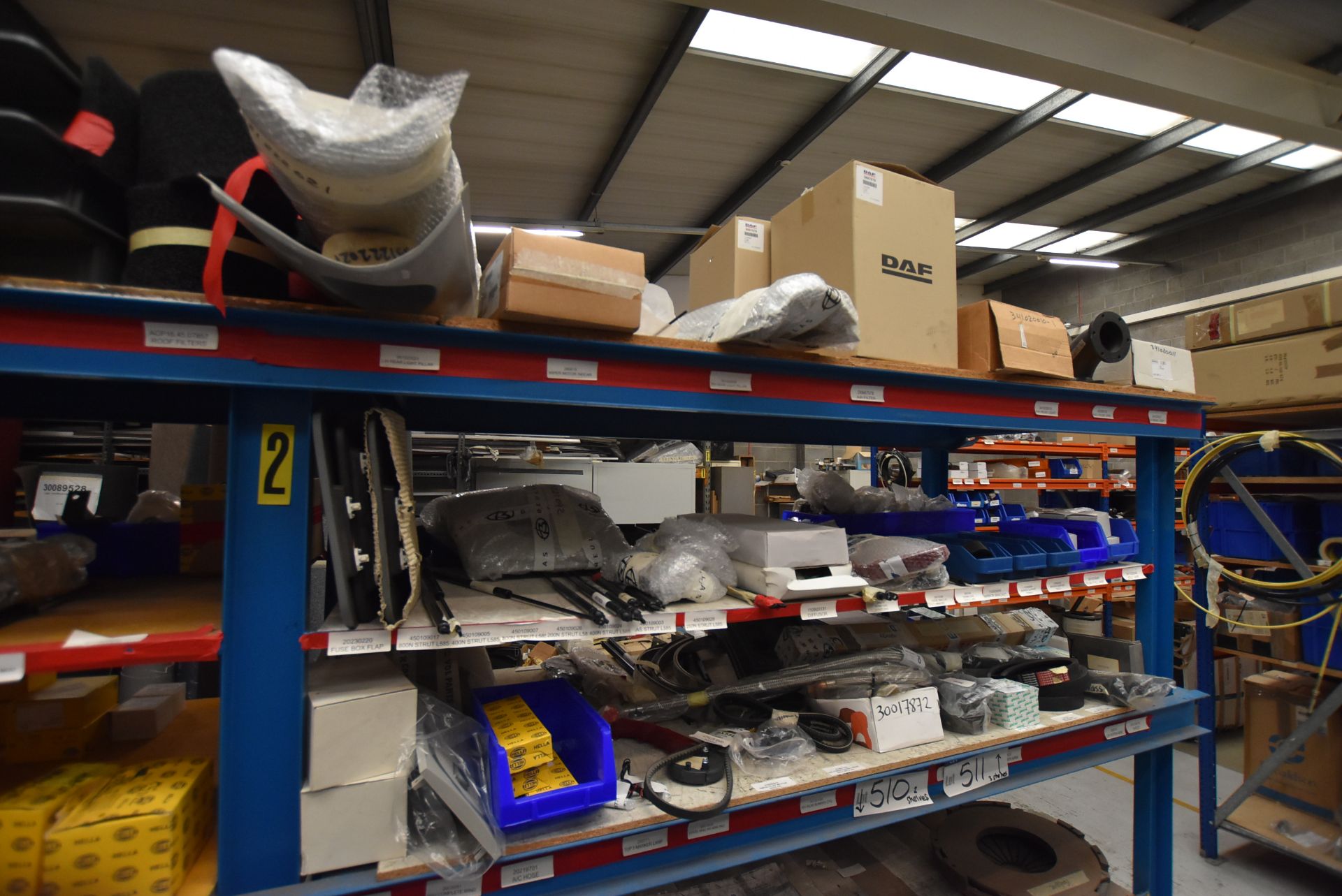 Loose Contents of Three Shelves of One Bay of Stee