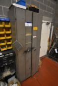 Double Door Steel Cabinet, with contents (Please n