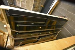 Assorted Glass Panels, on timber stand including V