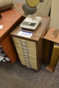 Bisley Multi-Drawer Steel Cabinet, with desk fan (