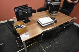 Meeting Table, with six cantilever framed chairs a