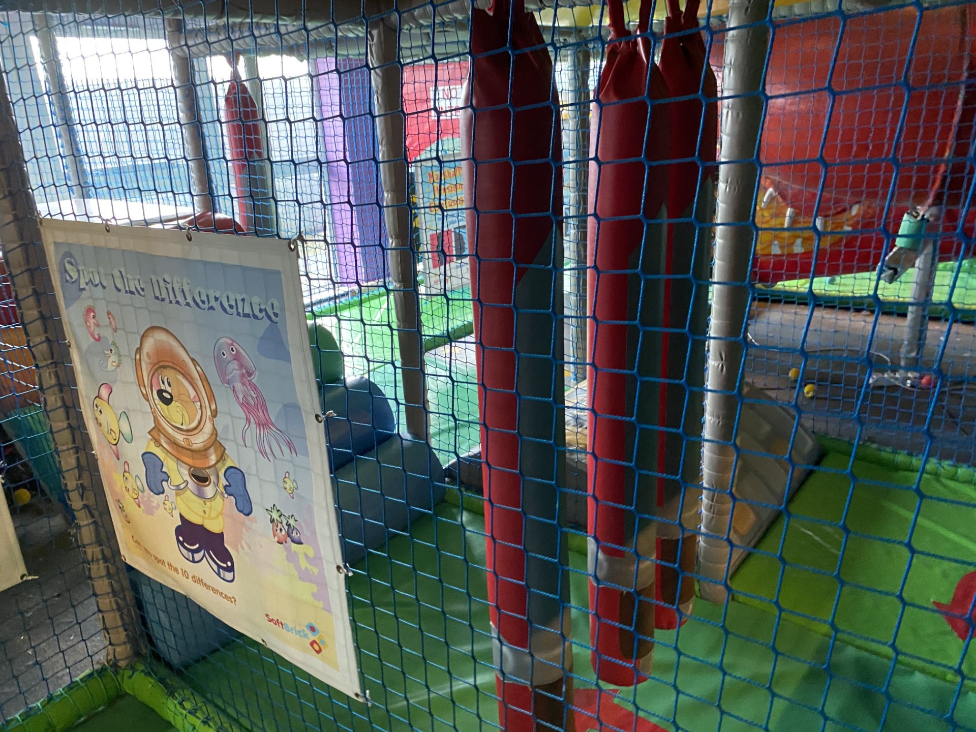 TWO TIER CHILDREN’S SOFT PLAY STRUCTURE, approx. 23m long x 11m wide x 4m high overall, with two - Image 10 of 12