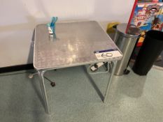 Square Aluminium Bistro Table and Pedal bin