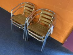 Four Aluminium Framed Curved Back Dining Chairs