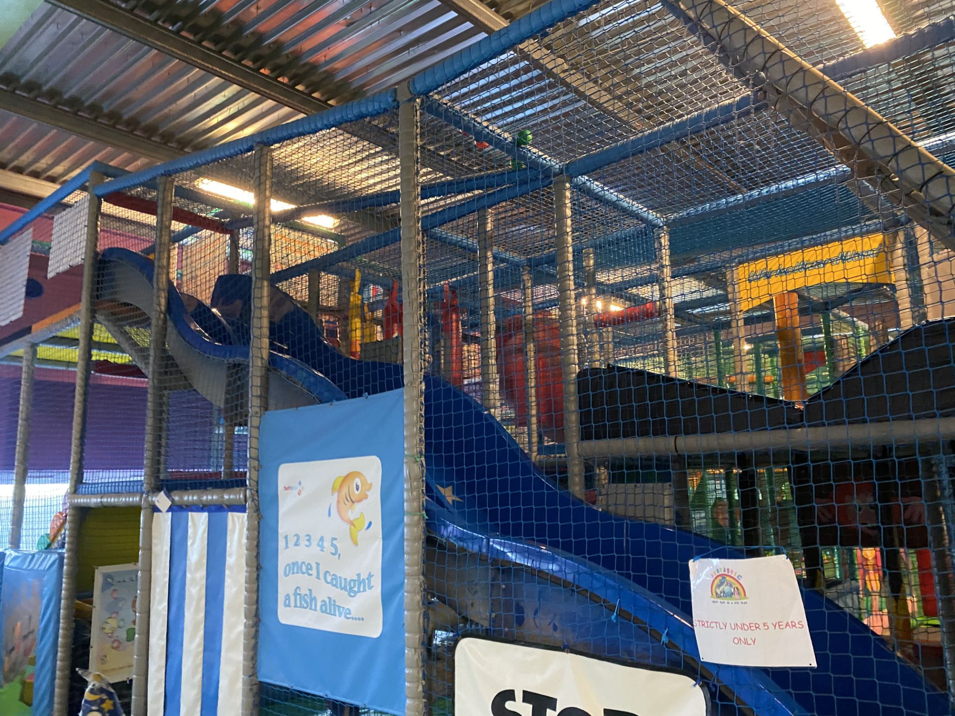 TWO TIER CHILDREN’S SOFT PLAY STRUCTURE, approx. 23m long x 11m wide x 4m high overall, with two - Image 9 of 12