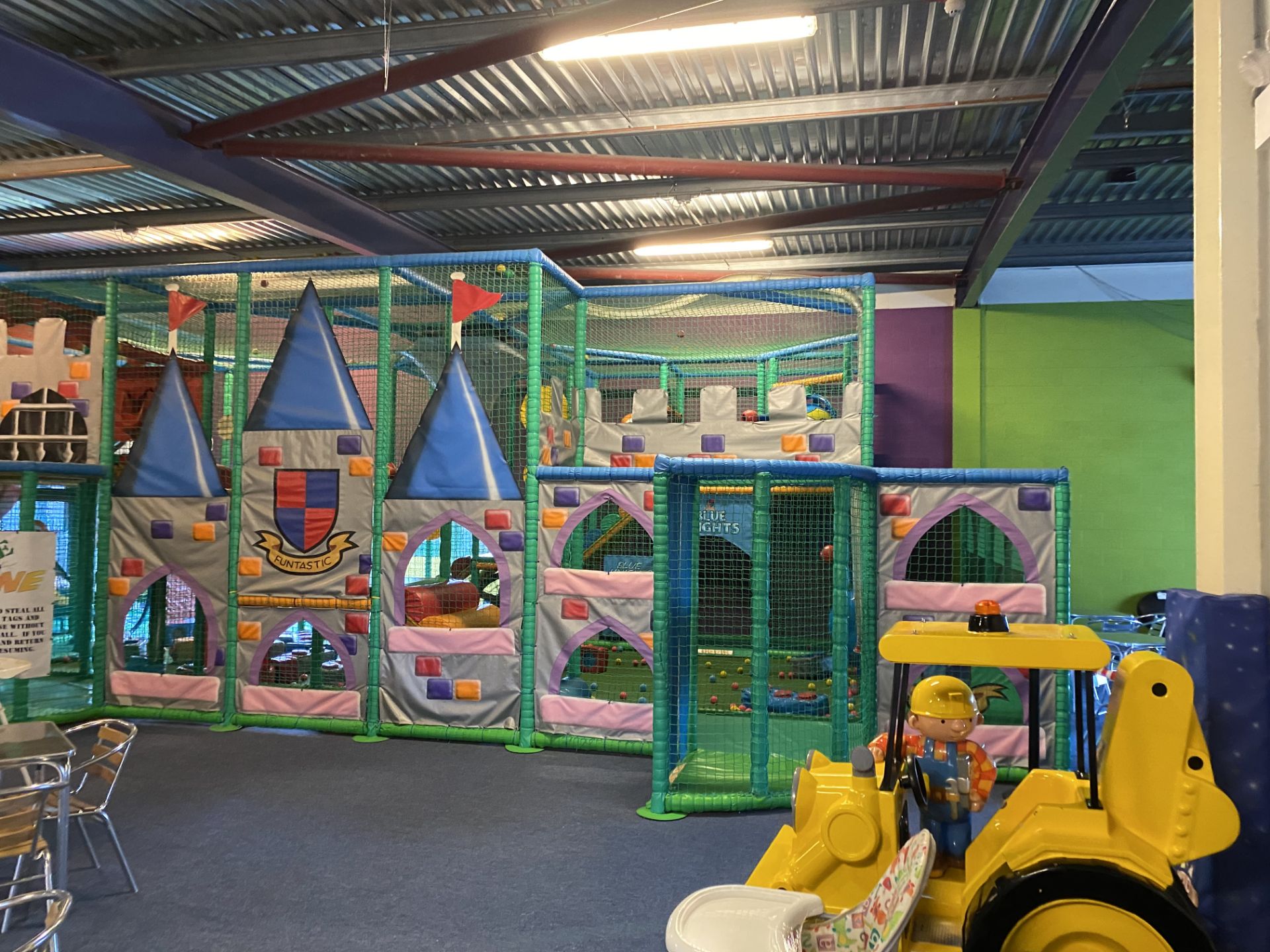 TWO TIER CHILDREN’S SOFT PLAY STRUCTURE, approx. 23m long x 11m wide x 4m high overall, with two - Image 3 of 12